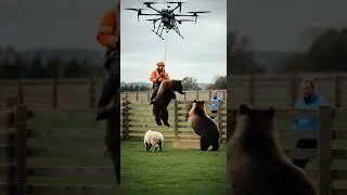 Rescuer Uses Drone to Stop Bear Attack Incredible mid-air save #wildlife #drone #rescue