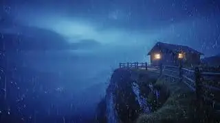 Rain Sounds for Sleep in Forest Cabin | 1 Hour Night Rain Ambience, No Thunder