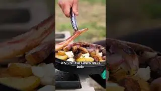 Fire-Cooked Poutine Recipe - Farm to Fork #shorts