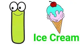 Letter I Words, I for Ice Cream, I for Island, I for insect