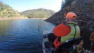 Fishing the Tuolumne river arm of Lake Don Pedro