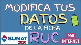 ✍🏼 COMO MODIFICAR DATOS DE MI FICHA RUC 💻 💥ACTUALIZACION FICHA RUC  [ SUNAT 2021 ]