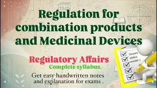 Regulations for combination product and medical devices #mpharm #bpharm #regulatoryaffairs