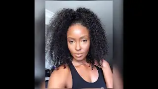 NO GLUE, NO SEWING: QUICK 2 min PONY!!  EASY HIGH KINKY CURLY NATURAL PONYTAIL TUTORIAL!