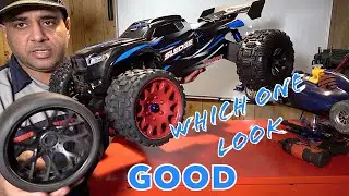 Traxxas Sledge Tire try on which one look good Power Hobby Scorpion Belted tires
