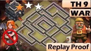 TH 9 (TOWN HALL 9) ANTI 2 STARS WAR BASE || CLASH OF CLANS NEW UPDATE || REPLAY PROOF