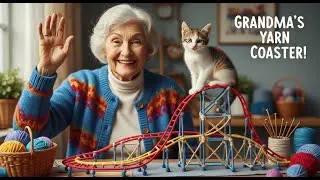 Kitten Turns Grandma&rsquo;s Knitting Yarn Into A Roller Coaster#FunnyKitten #Grandma#CuteCatVideo