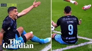 Opponent throws Luis Su&aacute;rez's boot off pitch after striker appeals in vain for free-kick