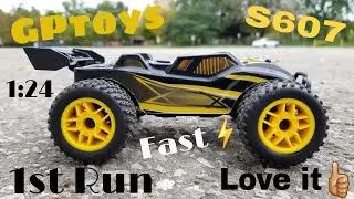 Первый запуск! (GPtoys S607) Быстрая бюджетная радиоуправляемая машинка 1:24