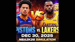 Detroit Pistons VS Los Angeles Lakers - Dec 30, 2025 - NBA 2K26 SIMULATION