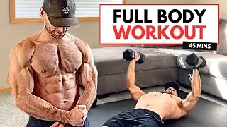 45 Min Dumbbell FULL BODY Workout at Home (Upper Body, Lower Body & Abs)
