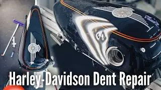 Ремонт вмятины на топливном баке Harley Davidson | ИСПРАВЛЕНО без покраски