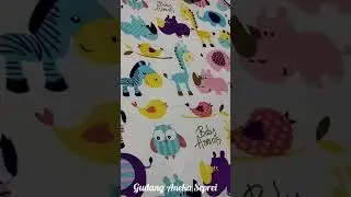Sprei baby animals - sprei putih motif anak2 lucu lembut dan halus