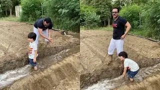 Taimur Ali Khan and daddy Saif Ali Khan enjoy farm life in Pataudi,