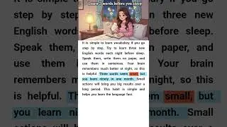 Learn 3 words before you sleep. | Reading and Listening Practice #easyenglish #englishforbeginners #
