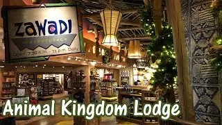 Disney's Animal Kingdom Lodge Lobby for the Holidays and Zawadi Marketplace Walk Through