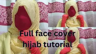 Tight face cover hijab tutorial /New hijab style 2024 #hijab #fullcoveragehijab #viral
