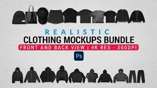 Набор макетов одежды в Photoshop | Реалистичный макет футболки | Уличный стиль в Photoshop
