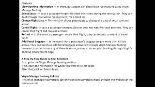 How do I manage my Virgin Atlantic Booking | Here is the Full Details