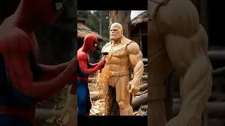 Человек-паук вырезает Таноса из дерева 😱 | Невероятное преображение | #spiderman #marvel #Thanos ...