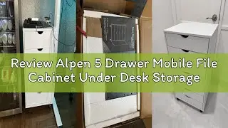Review Alpen 5 Drawer Mobile File Cabinet Under Desk Storage Organization with Wheels Vertical Filin