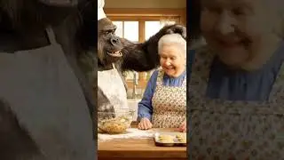 loved bakeying cookies with Grandma #gorilla #grandma #cookies #fypシ゚viral #fyd