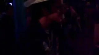 Lester dressed as a women dancing on his stag party