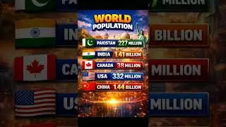 🌍 Top 5 Countries Population ComparisonIndia 🇮🇳 | China 🇨🇳 | USA 🇺🇸 | Pakistan 🇵🇰 | Canada🇨🇦#shorts