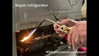 repair refrigerator with punctured condenser#diy #coolingsolutions #refrigerator 