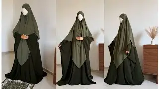 Khimar/hijab cutting and stitching step by step /कपड़ा कम हो तो इस तरह से हिजाब बनाएं।🧕👌