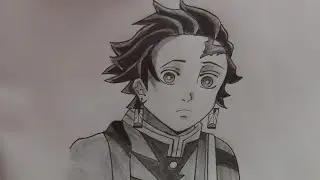 Drawing Tanjiro Kamado Easy Step by Step| Demon Slayer Anime Art Tutorial ✨