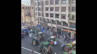 Tractors dominate Leon, Spain! The roar of farmers' protests echoes through the city,