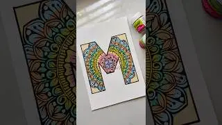 Alphabet -,' M ',- mandala art #art #alphabet #mandala #pastel #colors #drawing