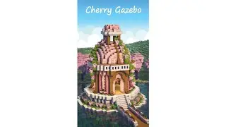 How to Build a Cherry Blossom Gazebo 🌸 #minecraft #timelapse #minecraftbuilding