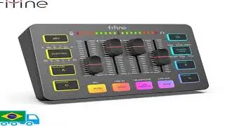 #FIFINE USB Gaming Mixer With XLR Microphone Interface,48V Phantom Power,RGB, Sound Card for Podcas