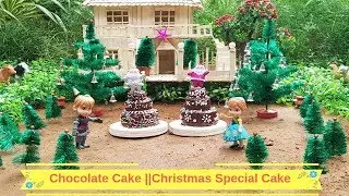 Chocolate Cake|| EP#33||Tiny Chutti Cooking || Christmas Special Cake