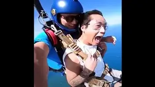 Homem desmaia no salto de paraquedas e fica em desespero ap&oacute;s ser acordado! 😄