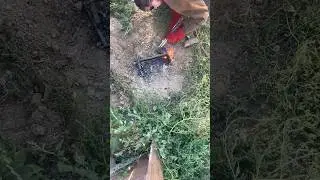 Использование кислородно-пропановой горелки для вырезания двутавровой балки из земли. #КрасивыйИл...