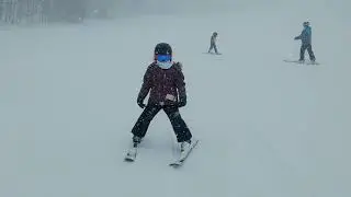 Skiing in rough weather