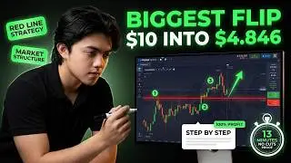 С $10 до $4 846 за 13 минут: стратегия &laquo;красной линии&raquo; по структуре рынка Forex на Pocket Option