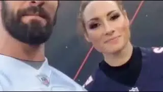 Seth Rollins And Becky Lynch At A Football Game