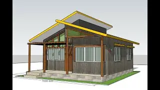 Simple 8m x 7m House Design #bahay #easyhouse #sketchup #housedesign #simplehousedesign