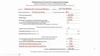 2025 Treasurer Workshop: Pastoral Comp Forms