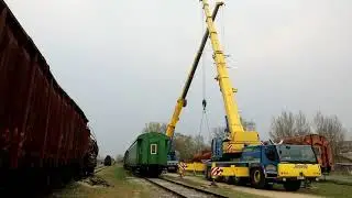 Vanade vagunite teisaldamine Haapsalu raudteejaamas 25.04.2019