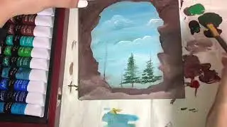 Short video pine trees landscape EASY