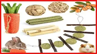 Pweituoet Rabbit Chew Toys, Small Animal Chew Treat   100% Natural Materials Handmade for Bunny