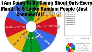 I Am Going To Be Giving Shout Outs Every Month To 5 Lucky Random People (Just Comment)!!!😱😱😱