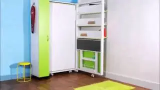 Wall bed with Study Table and Cupboard Great Space Organizer for small spaces