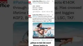 pathan movie advance booking record