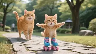 🥬 Mama Cat Works the Garden So Her Kitten Can Glide in Her Dream Roller Skates ❤️